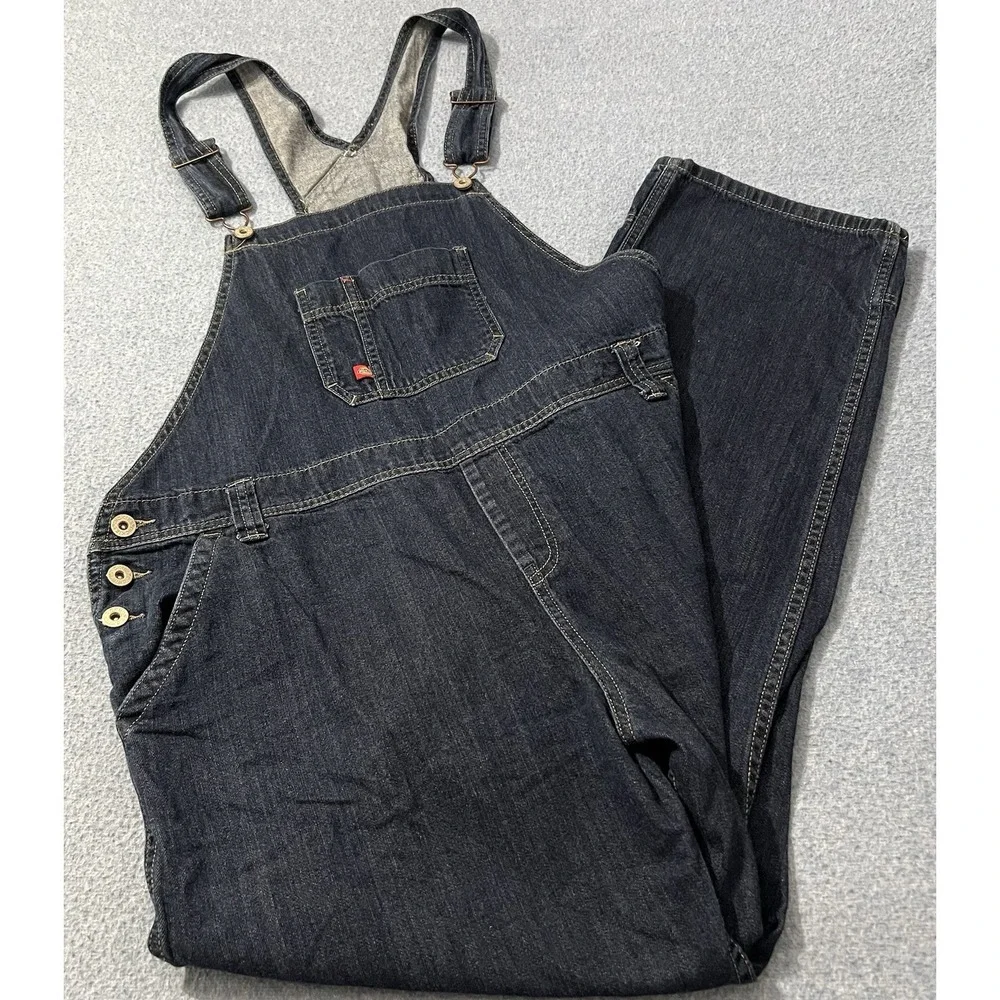 Dickies Denim Bib Overalls Mens L Fit 42x31 Blue Carpenter Jeans Relaxed Loose